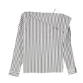 thumbnail image 2 of Blusa de un hombro a rayas bar III para mujer blanco XS, 2 of 2