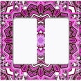 thumbnail image 6 of Metal Light Switch Plate Cover Purple Mandala Ice Flower Tile Pattern MDL051, 6 of 13