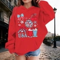 thumbnail image 2 of Girls Patriotic Graphic Print Hooded Sweatshirt 4Th Of July Celebration Casual Clothes, 2 of 4