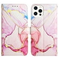 thumbnail image 2 of for iPhone 15 Pro Max PU Leather Wallet case, Marble Pattern Credit Card Holder,Flip Folio Book Kickstand Cover Women Men with Long Strap for iPhone 15 Pro Max 2023, Rosegold Marble, 2 of 6