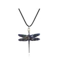 thumbnail image 2 of Fwttom Hot-Selling Alloy Dragonflys Pendant Electroplated Oil Dripping Crafts Leather Rope Necklace Fashionable All-Matching Jewelry, 2 of 8
