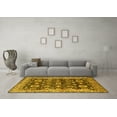 thumbnail image 3 of Ahgly Company Machine Washable Indoor Square Oriental Yellow Industrial Area Rugs, 3' Square, 3 of 4