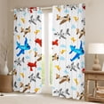 thumbnail image 2 of Homewish Colorful Airplane Black Out Curtains,Cartoon Aircraft Curtains Pack of 2 (42x63 Each),Blue White Red Brown Bedroom Curtains For Kids,Microfiber Bedroom Decor, 2 of 6