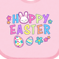 thumbnail image 4 of Inktastic Happy Easter with Bunny Face and Easter Eggs Girls Baby Bib, 4 of 4