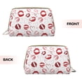 thumbnail image 3 of Gaeub Red Lips Printed Travel Cosmetic Bag,Makeup Bag, Large Capacity Toiletry Bag for Women, Portable Pouch Make Up Organizer with Zipper and Divider, 3 of 8