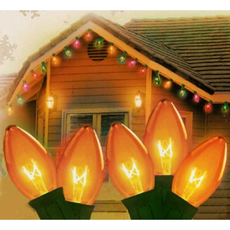 Set Of 25 Transparent Orange C9 Christmas Lights 12 Set of 25 Transparent Orange C9 Christmas Lights 12