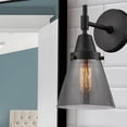 thumbnail image 2 of 447-1W-BK-G63 Innovations Lighting Cone - 1 Light Wall Sconce-11 Inches Tall and 6.25 Inches Wide-Matte Black Finish-Light Smoke Glass Color, 2 of 3