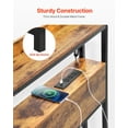 thumbnail image 5 of Freestanding Full Size Headboard with Adjustable Height, 2 Storage Shelves, USB Charging Station and LED Light, Easy to Assemble, Brown, 5 of 11