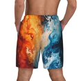 thumbnail image 2 of Lsque Mens Swim Trunks Red And Blue Waves Pattern - Bathing Suit Compression Liner - Beach Swim Shorts Swimwear - (S-3XL) - Stretch Quick Dry -Large, 2 of 9
