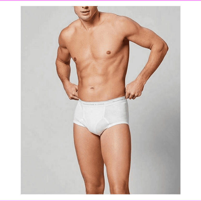 RoundTree and York 3 Pack Full-Cut Briefs Men's 100% Cotton BigandTall  White Size 46 