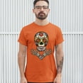 thumbnail image 3 of Tee Hunt Calavera Arms Crossed T-Shirt Dia de Los Muertos Day of The Dead Men's Tee, Orange, 3X-Large, 3 of 5