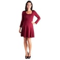 thumbnail image 2 of 24seven Comfort Apparel Practically Perfect Long Sleeve Knee Length Maternity Skater Dre, 2 of 2