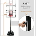 thumbnail image 2 of Portable Basketball Hoop & Goals, Basketball System 6.6-10ft Height Adjustment and Wheels, 43.5" Backboard, Basketball Stand for Both Youth and Adults Indoor Outdoor(Black), 2 of 7