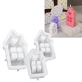 thumbnail image 4 of Molde Silicona para Casa Portavelas Té Moldes DIY 3D Pascua Y Navidad, 4 of 9