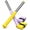 Yellow + Purple, variant on Badminton Swing Trainer with Adjustable Magnetic Resistance, Sound Feedback Power Trainer, Stainless Steel Grip Training Aid for Strength, Swing Correction & Precision Practice