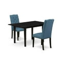 thumbnail image 2 of East West Furniture Norfolk 3-piece Wood Table and Dining Chair Set in Black, 2 of 6