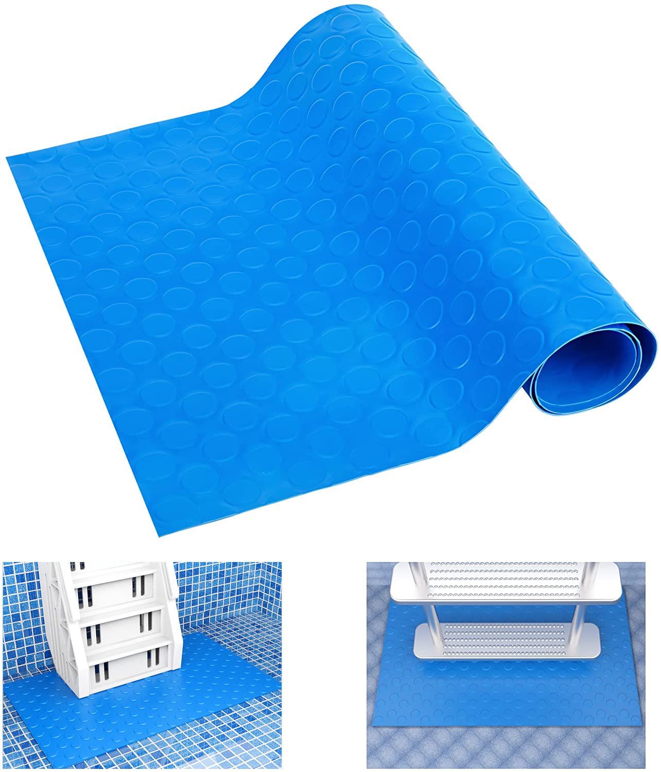 Pool Ladder Mat, Large Swimming Pool Step Mats with NonSlip Texture