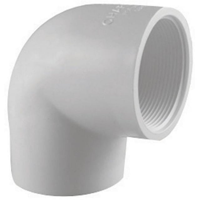 Schedule 40 PVC Ell, 90-Degree, White, 1-1/2 In. FPT - PVC 02301 1400HA