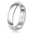 thumbnail image 3 of Tioneer His & Her Engraved You Were My Wish My Wish Came True Classic Tioneer Sterling Silver Plain Wedding Band Ring, 3 of 3