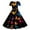 Black, variant on Female Work Dress Women Print Round Neck Short Sleeve 1950S Evening Party Prom Dress Neon Dress for Women Womens Dresses Spring 2024 Dressy