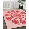 thumbnail image 2 of Ahgly Company Indoor Round Patterned Pink Area Rugs, 6' Round, 2 of 6