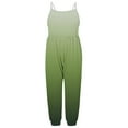 thumbnail image 2 of Lilgiuy Toddler Girl Summer Jumpsuit Casual Gradient Sleeveless Halter Romper Harem Pant Kids Cute Strap Playsuit Outfit Clothes Outwear(Green,5-6 Years), 2 of 5