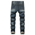 thumbnail image 3 of Frontwalk Men Ripped Jeans Fashion Destroyed Pants Casual Slim Fit Straight Trousers with Pockets, 3 of 6