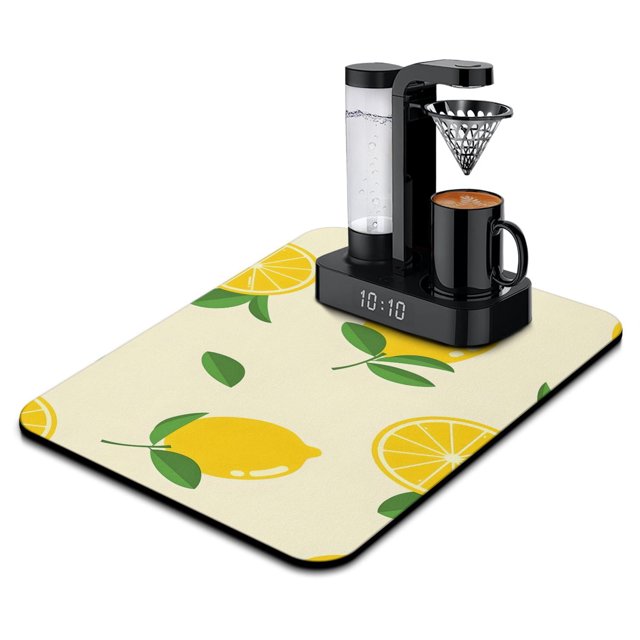 Cheerful Lemon-Themed Microfiber Dish Drying Mat – Absorbent, Washable, Extra Large 18x24 – Perfect Kitchen Upgrade
