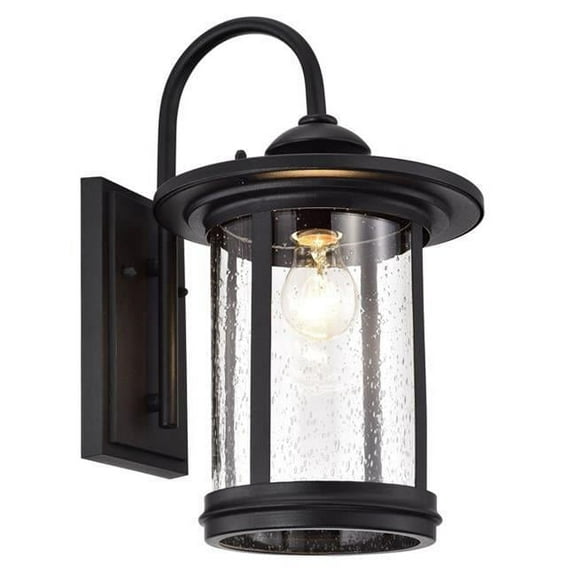 CHLOE Cole Transitional 1 Light Textured Black Outdoor Wall Sconce 16" Height