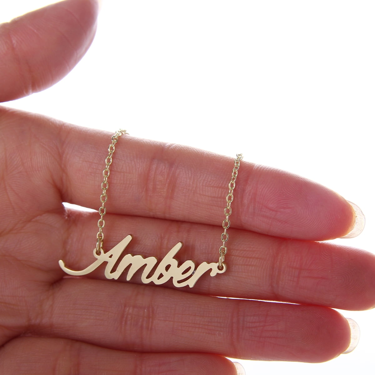 amber name necklace