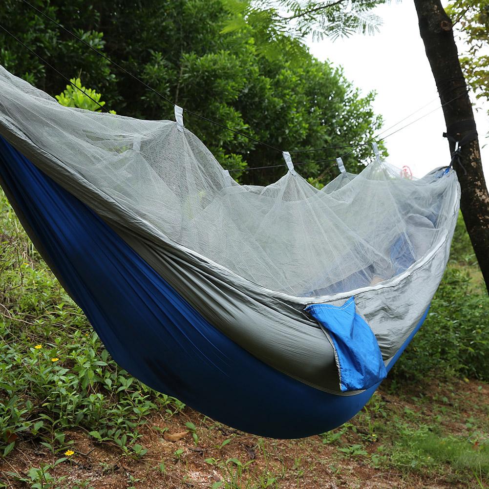 Details about / Double Camping Hammock with Mosquito Net Nylon Tent Hanging Bed Portable Outdoor
