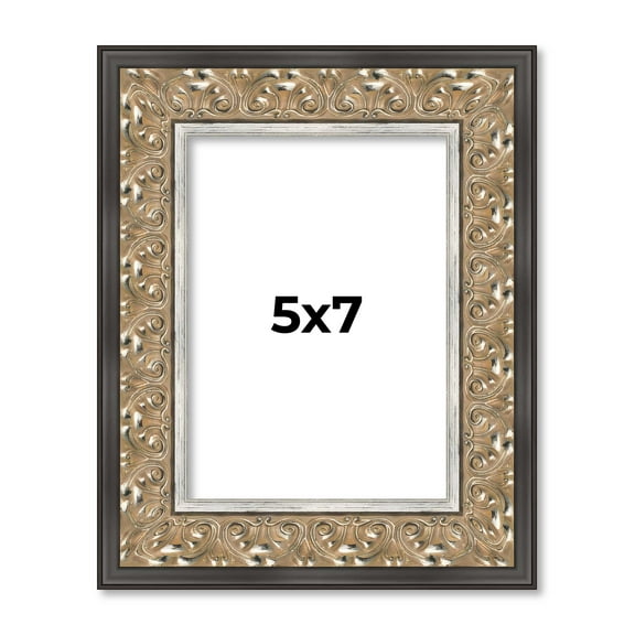 5x7 IN Frame Silver Real Wood Picture Frame Width 1.75 Inches | Interior Frame Depth 0.5 Inches |