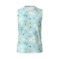 thumbnail image 6 of Lsque Bee Flower Print Men's Cotton Blend Sleeveless Muscle Shirts (S-3XL)- Moisture Wicking, Odor Protection, UPF 30+,Medium, 6 of 8