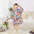 thumbnail image 6 of FORMRS Wearable Blanket Hoodie with Sleeves for Kids Cozy Flannel Sweatshirt, Yellow Colorful Circles, 6 of 7