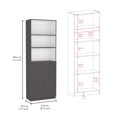 thumbnail image 2 of 3 Piece Bookshelves and Bookcases Set, 67" Wide Storage Organizer Shelf with 13 Shelves and Two-Door Cabinet, Tall Bookcase Home Decor Furniture for Home Office, Living Room, White+gray, 2 of 7
