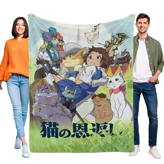 Throw Blanket for The Cat Returns Bed Couch Soft Warm Flannel Blanket for Kids Boys Girls Gifts Home Decor 30x40 Inch