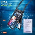 thumbnail image 7 of TJS [2 Pack] Up to 10.5" Double Space Large Waterproof Phone Pouch Bag with Lanyard, IPX8 Waterproof Cellphone Dry Bag Case for iPhone 16 15 Pro Max 14 Pro 13 12 Galaxy S23 Ultra S22 (Black+Teal), 7 of 7