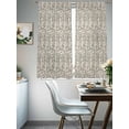 thumbnail image 4 of Beige Black Striped Sheer Curtains 63 Inch Length 2 Panels Set, Abstract Modern Art Irregular Stripe Voile Window Treatment Rod Pocket Curtains Sheers Drapes for Bedroom/Living Room/Kitchen 52x"63"x2, 4 of 7