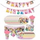 thumbnail image 2 of Lindo juego de vajilla para fiesta de cumpleaños de princesa, pancarta, adorno desechable para pastel, bandera colgante, globos de Cenicienta, decoración de cumpleaños, 2 of 4