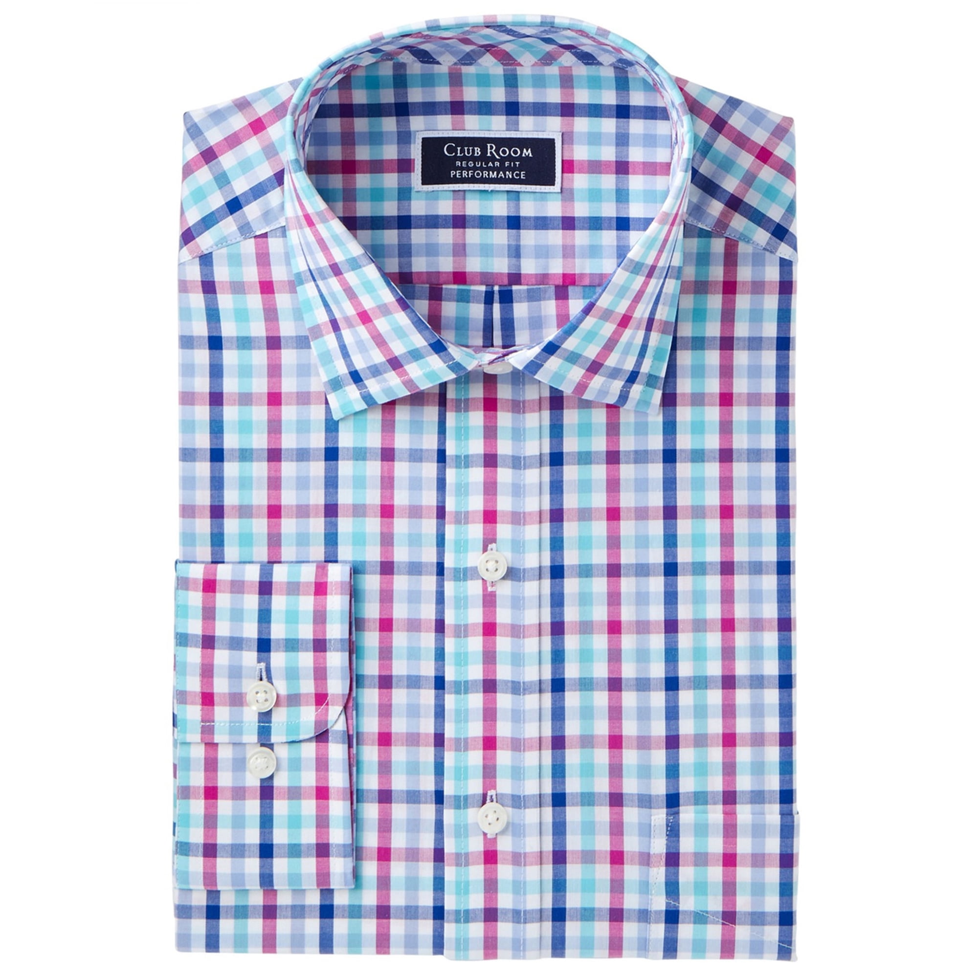 Club Room Mens Wrinkle Resistant Button Up Dress Shirt 