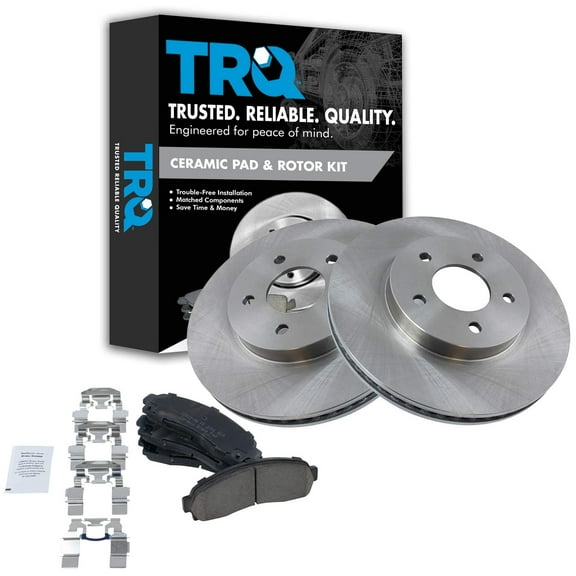 TRQ Front Brake Pad & Rotor Kit Brake Pads Brake Rotor Ceramic Fits Select 2005-2006 Chevrolet Equinox 2006 Pontiac Torrent 2002-2007 Saturn Vue