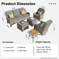 thumbnail image 2 of Ovios 6 Pieces Patio Furniture Set All-Weather Outdoor Sectional Patio Sofa Wicker Rattan Conversation Set with Swivel Rocking Chairs for Backyard, 2 of 10