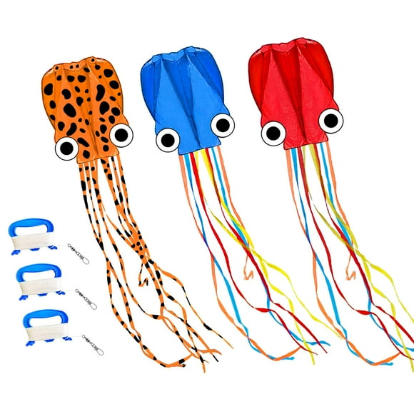 Mint's Colorful Life Octopus Kite (Orange Spotty&Red&Blue)