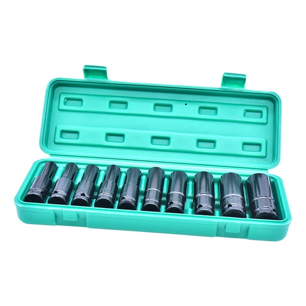 Juego de 10 vasos de impacto de 1/2 pulgada para mantenimiento de automóviles, herramienta de alto rendimiento Estilo B