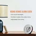 MARATHON Round Atomic Alarm Clock PushButton Backlight Gray