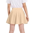 thumbnail image 4 of Hurxie Girls Tennis Skirt with Pockets Athletic Skort Inner Shorts for Golf Running Sports Beige,5-6Years, 4 of 7