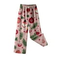 thumbnail image 2 of SonxaHe Big Girl Pants Christmas Santa Cartoon Flannel Soft Loungewear Pants Child Fleece Warm Fall Winter Homewear Pants Pink,Sized 10-11, 2 of 4