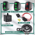 thumbnail image 4 of YNERC Universal ATV UTV SXS Turn Signal kit Street Legal Kit with Rocker Switch Turn Signal Light Horn Flash Kit with Relay Fuse Wire for ROV ATV Golf SXS Car Compatible with Polaris and More, 4 of 6