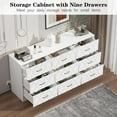 thumbnail image 3 of Yiwa Commode Moderne à 9 Tiroirs, Coffre de Chambre de 63 Pouces avec Prise de Courant Intégrée, Rangement pour Salon, 3 of 6