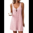 thumbnail image 1 of Pijama de una Pieza Sin Mangas con Estampado Floral Fresco, para Estar en Casa, Rosa, Talla M, 1 of 10